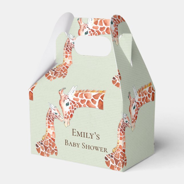 Ballotins Baby shower de girafe mère et enfant (Verso)