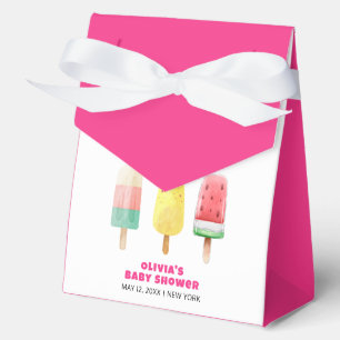Ballotins Baby shower de glace rose moderne été Popcicle Crè