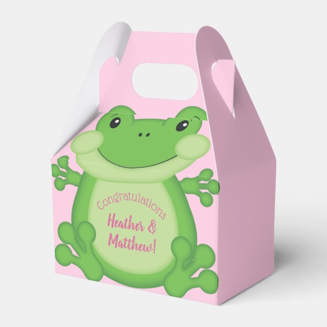 Ballotins Baby shower de grenouille rose (Verso)
