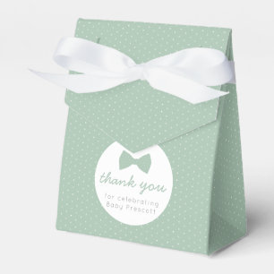 Ballotins Baby shower de la cravate de pois vert Sage