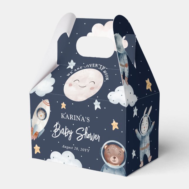 Ballotins Baby shower de l'espace animal boisé mignon (Verso)