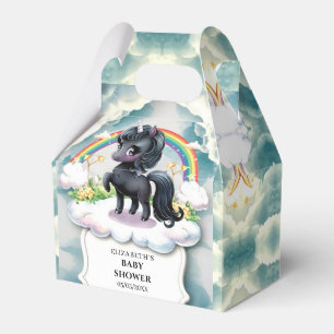Ballotins Baby shower de licorne noir lunaire