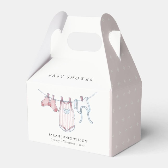 Ballotins Baby shower de linge simple rose fille (Verso)