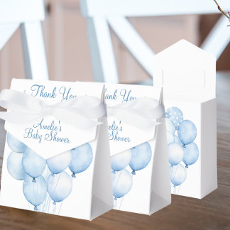 Ballotins Baby shower de Merci de ballons bleu aquarelles