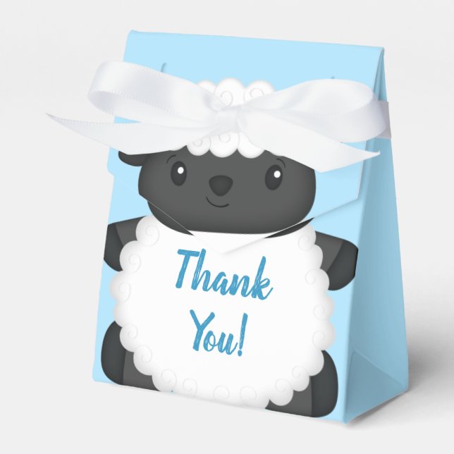 Ballotins Baby shower de mouton bleu (Verso)