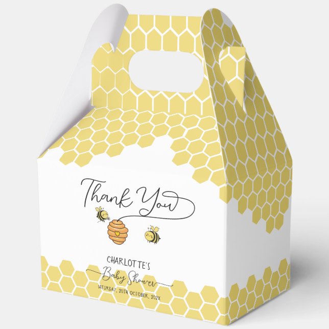 Ballotins Baby shower de nid d'abeille mignonne (Recto)