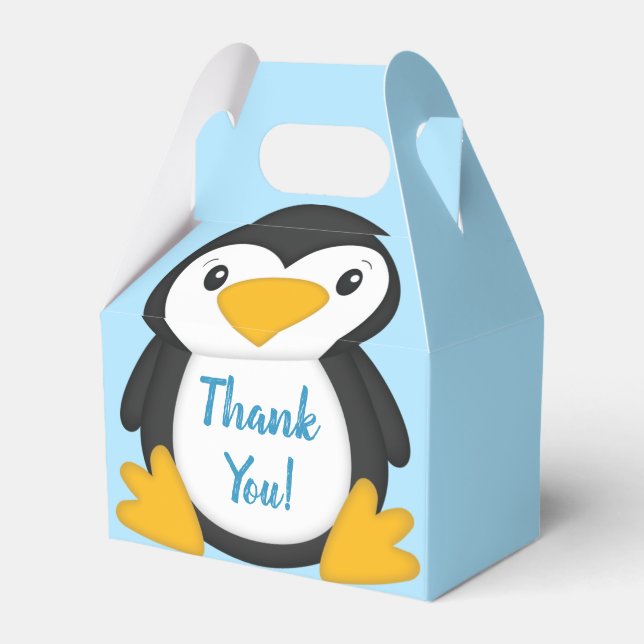 Ballotins Baby shower de pingouin bleu (Verso)
