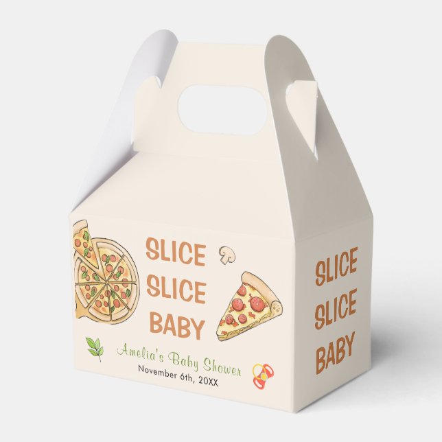 Ballotins Baby shower de pizza pour bébés Slice Slice (Verso)