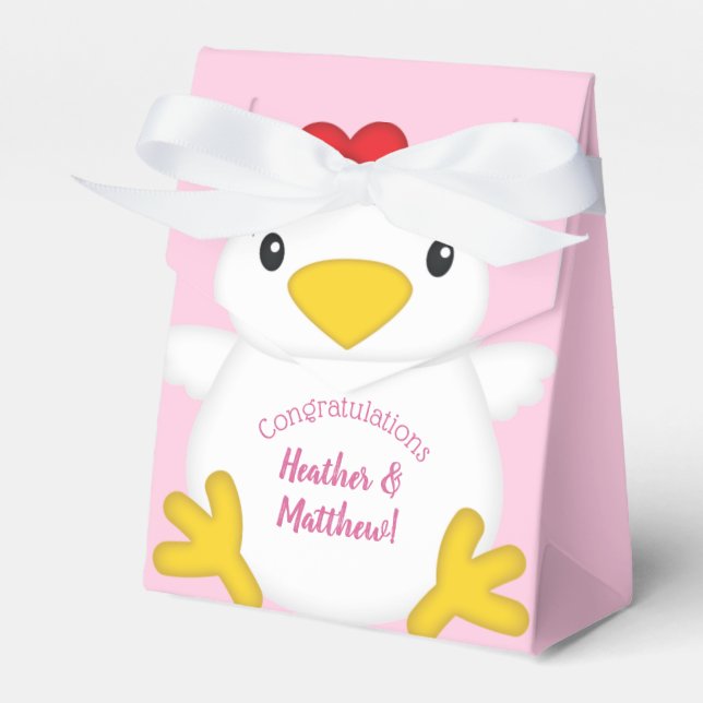 Ballotins Baby shower de poulet ferme rose (Verso)
