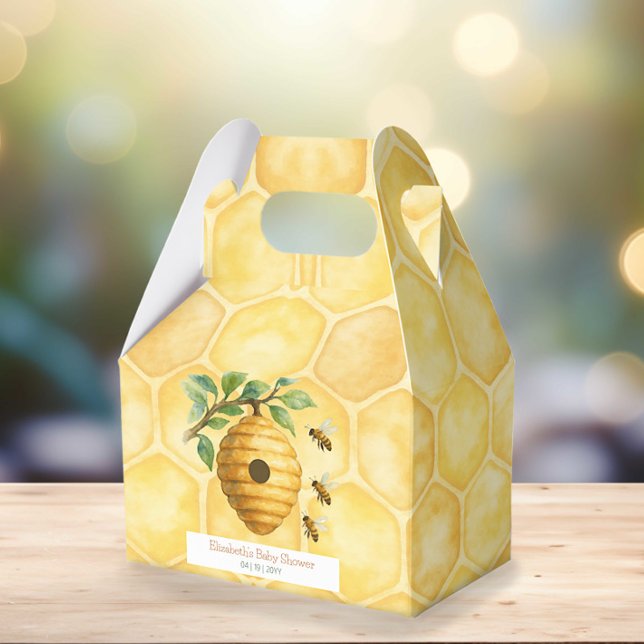 Ballotins Baby shower de ruche d'abeilles (Honeybee Hive Baby Shower Favor Box)