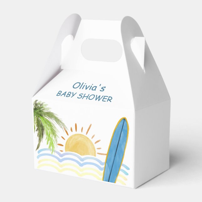 Ballotins Baby shower de surf tropical Sunshine (Verso)