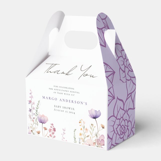 Ballotins Baby shower de terrain Fleur sauvage de prairie (Verso)