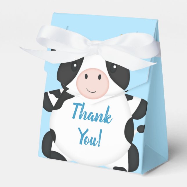 Ballotins Baby shower de vache bleu (Verso)