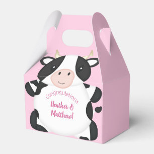 Ballotins Baby shower de vache rose