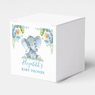 Ballotins Baby shower d'éléphant bleu Floral