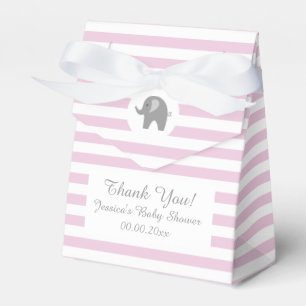 Ballotins baby shower des éléphants rose et gris en faveur