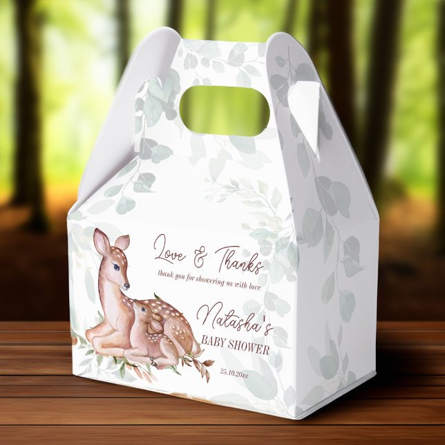 Ballotins Baby shower des forêts de cerfs (Oh deer woodlands baby shower favor box cute deer and a foal baby shower favors personalized box)