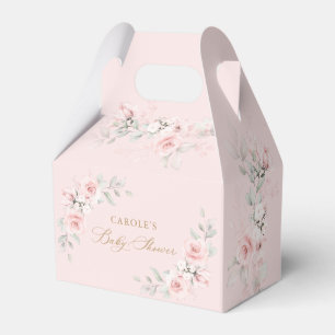 Ballotins Baby shower d'or rose floral