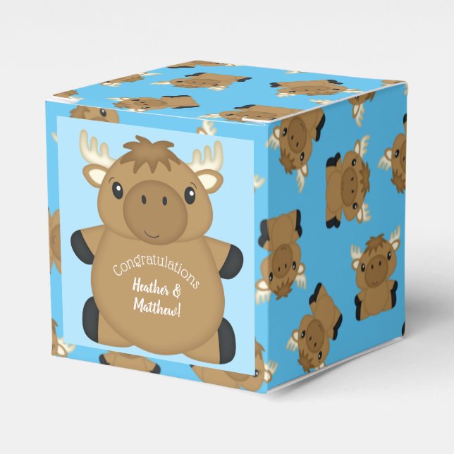 Ballotins Baby shower d'orignal Garçon bleu (Verso)