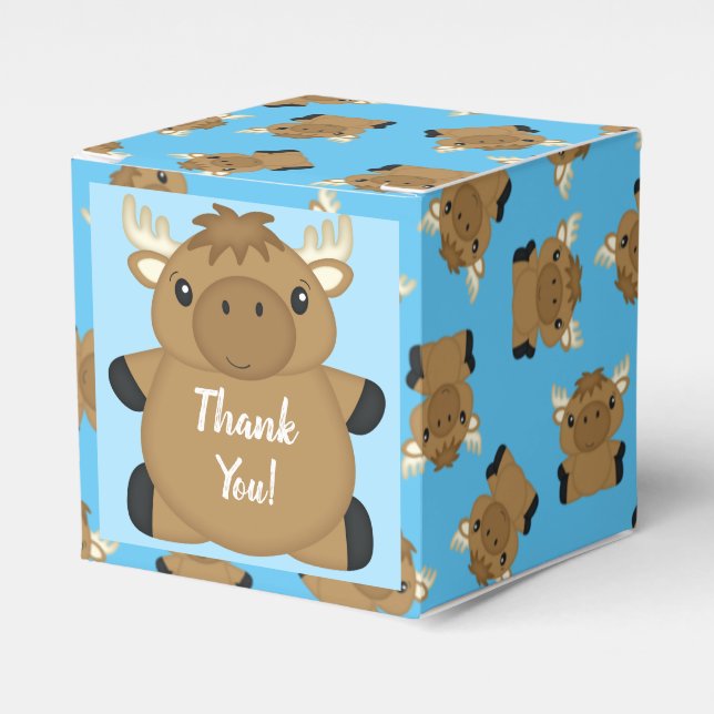 Ballotins Baby shower d'orignal Garçon bleu (Verso)