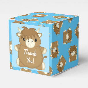 Ballotins Baby shower écossais de vache Highland Blue