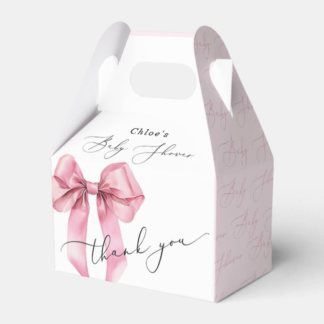 Ballotins Baby shower élégant de Bow rose (Verso)