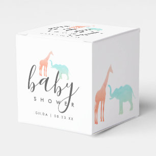 Ballotins Baby Shower Élégant Girafe Éléphant