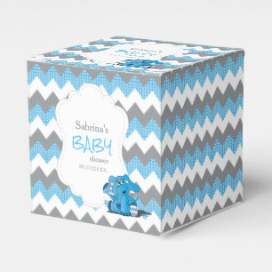 Ballotins Baby Shower Éléphant Chevron Bleu et Gris