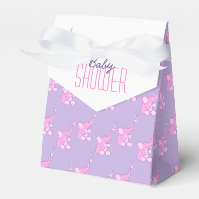 Ballotins Baby shower éléphants rose violet ballotin cadeau (Verso)