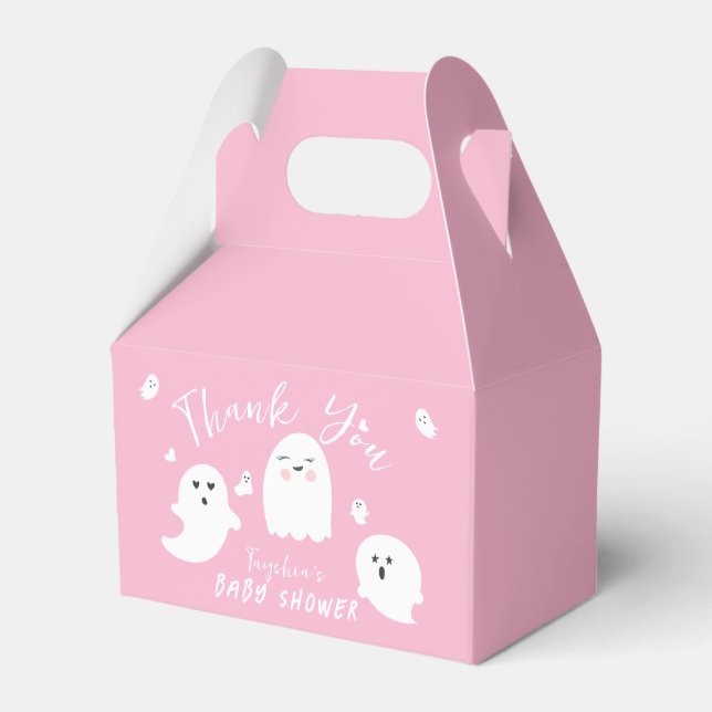 Ballotins Baby shower Fantôme d'Halloween pour fille rose (Verso)