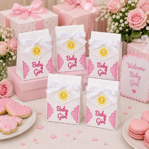 Ballotins Baby Shower Fille au Soleil Jaune Sourire