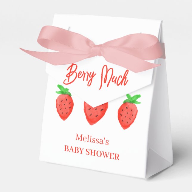 Ballotins Baby shower Fille fraise aquarelle (Verso)