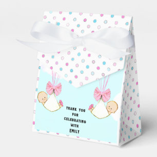 Ballotins Baby shower fille jumeaux Merci