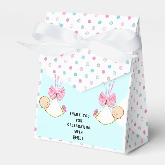 Ballotins Baby shower fille jumeaux Merci (Verso)
