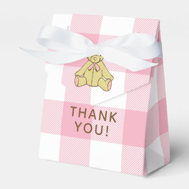 Ballotins Baby shower fille ours Merci (Verso)