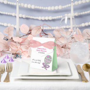 Ballotins Baby Shower Fille Rose Vert Hochet