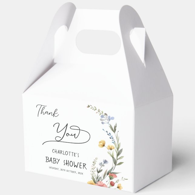 Ballotins Baby shower Fleur sauvage couleur aquarelle (Recto)