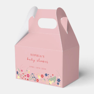 Ballotins Baby shower Fleur sauvage rose simple et élégant