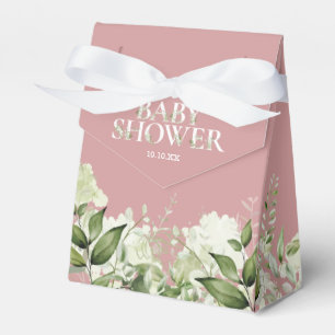 Ballotins Baby-Shower Fleurs de feuillage Rose Poussiéreuse