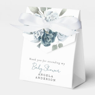 Ballotins Baby shower floral bleu poussiéreux