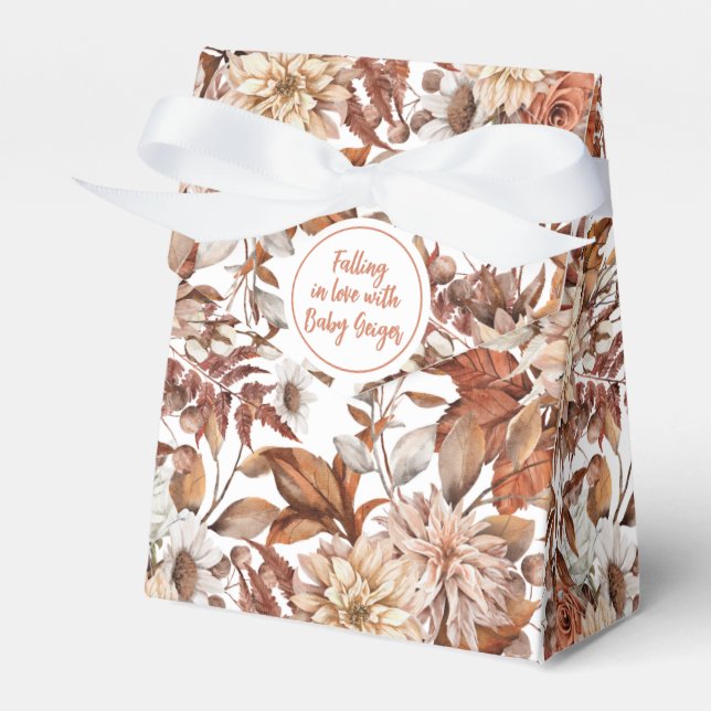 Ballotins Baby shower floral de l'aquarelle d'automne (Verso)