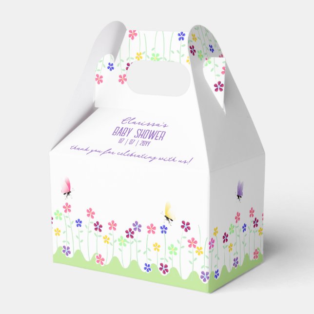 Ballotins Baby shower floral de printemps simple (Verso)