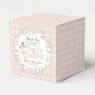 Ballotins Baby shower Floral En vichy d'oie soie rose