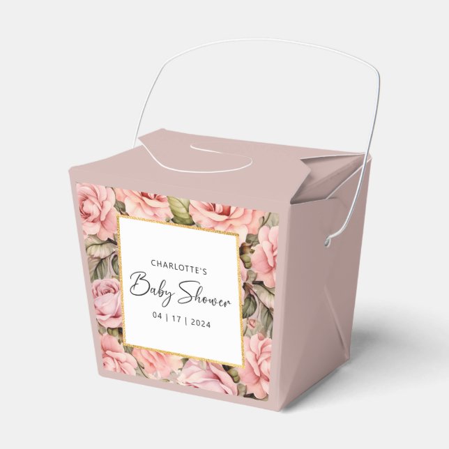 Ballotins Baby shower floral Rose (Verso)