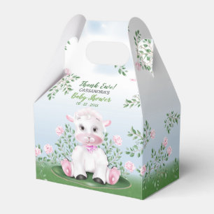Ballotins Baby shower floral rose agneau