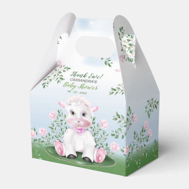 Ballotins Baby shower floral rose agneau (Verso)