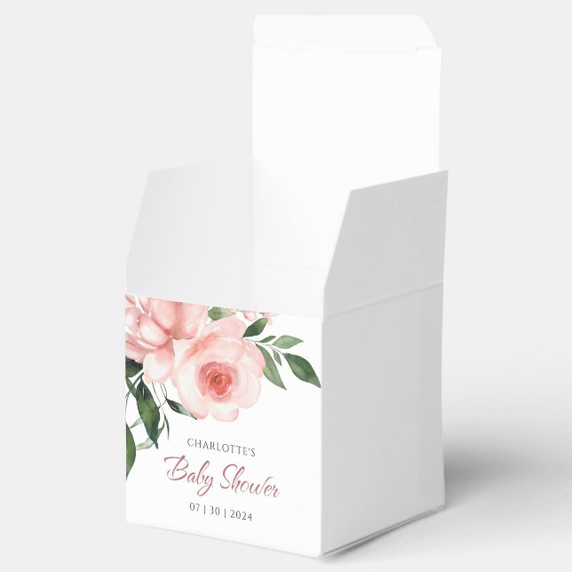 Ballotins Baby shower floral rose pâle (Ouvert)