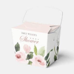 BALLOTINS BABY SHOWER FLORAL SOFT SOFT BLUSH ROSE ROSE