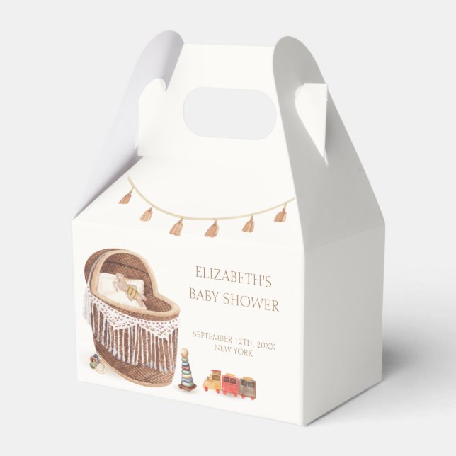 Ballotins Baby shower Jouet Boho Bassinet Neutre Sur Le Sexe (Verso)