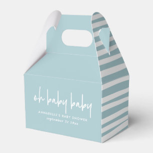 Ballotins Baby shower jumeau bleu typographie moderne